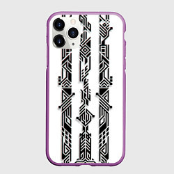 Чехол iPhone 11 Pro матовый Скандинавские татуировки, цвет: 3D-фиолетовый