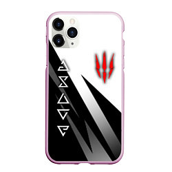 Чехол iPhone 11 Pro матовый The witcher - знаки, цвет: 3D-розовый