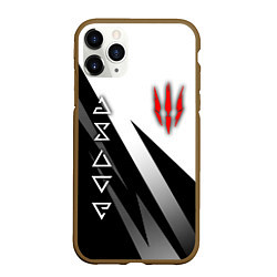 Чехол iPhone 11 Pro матовый The witcher - знаки, цвет: 3D-коричневый