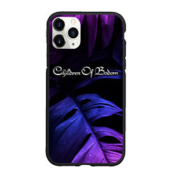 Чехол iPhone 11 Pro матовый Children of Bodom neon monstera, цвет: 3D-черный