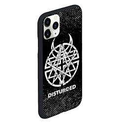 Чехол iPhone 11 Pro матовый Disturbed с потертостями на темном фоне, цвет: 3D-черный — фото 2