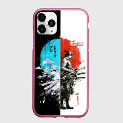 Чехол iPhone 11 Pro матовый Зоро в инверсии - One Piece, цвет: 3D-малиновый