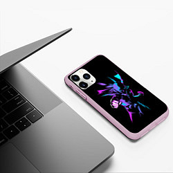 Чехол iPhone 11 Pro матовый Неоновый Ванпанчмен, цвет: 3D-розовый — фото 2