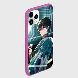 Чехол iPhone 11 Pro матовый Дань Хэн в общем вагоне, цвет: 3D-фиолетовый — фото 2