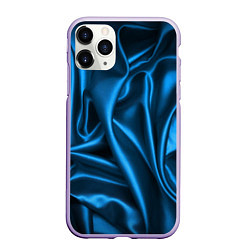 Чехол iPhone 11 Pro матовый Синий шёлк, цвет: 3D-светло-сиреневый