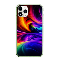 Чехол iPhone 11 Pro матовый Неоновая краска, цвет: 3D-салатовый