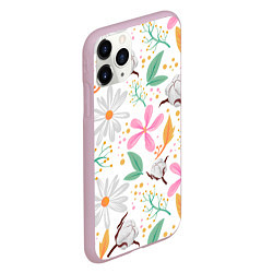 Чехол iPhone 11 Pro матовый Spring flowers, цвет: 3D-розовый — фото 2