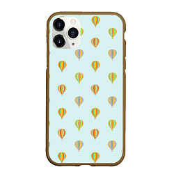 Чехол iPhone 11 Pro матовый Полёт на шаре, цвет: 3D-коричневый