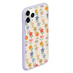 Чехол iPhone 11 Pro матовый Flowers life, цвет: 3D-светло-сиреневый — фото 2