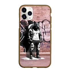 Чехол iPhone 11 Pro матовый Dude capybara - Bronx - graffiti, цвет: 3D-коричневый