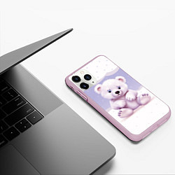 Чехол iPhone 11 Pro матовый Плюшевый мишка, цвет: 3D-розовый — фото 2