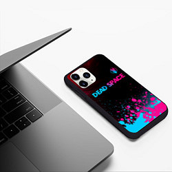 Чехол iPhone 11 Pro матовый Dead Space - neon gradient: символ сверху, цвет: 3D-черный — фото 2