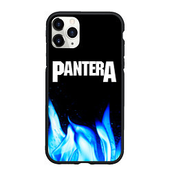 Чехол iPhone 11 Pro матовый Pantera blue fire, цвет: 3D-черный