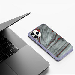 Чехол iPhone 11 Pro матовый Grey style pattern, цвет: 3D-светло-сиреневый — фото 2