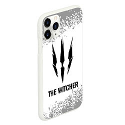 Чехол iPhone 11 Pro матовый The Witcher glitch на светлом фоне, цвет: 3D-белый — фото 2