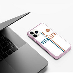 Чехол iPhone 11 Pro матовый Форма Team Vitality white, цвет: 3D-розовый — фото 2