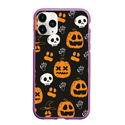 Чехол iPhone 11 Pro матовый Holiday halloween, цвет: 3D-фиолетовый