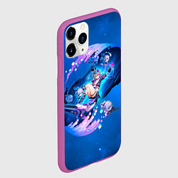 Чехол iPhone 11 Pro матовый Хонкай Стар Рейл: Серебряный Волк, цвет: 3D-фиолетовый — фото 2