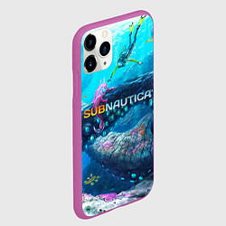 Чехол iPhone 11 Pro матовый Подводный мир сабнавтики, цвет: 3D-фиолетовый — фото 2