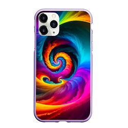 Чехол iPhone 11 Pro матовый Радужная воронка, цвет: 3D-светло-сиреневый