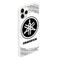 Чехол iPhone 11 Pro матовый Yamaha speed на светлом фоне со следами шин, цвет: 3D-белый — фото 2