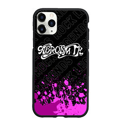 Чехол iPhone 11 Pro матовый Aerosmith rock legends: символ сверху, цвет: 3D-черный