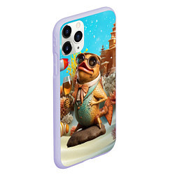 Чехол iPhone 11 Pro матовый Карп с пивом, цвет: 3D-светло-сиреневый — фото 2