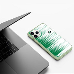 Чехол iPhone 11 Pro матовый Skoda sign Шкода, цвет: 3D-салатовый — фото 2