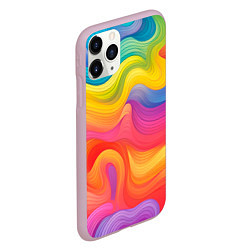 Чехол iPhone 11 Pro матовый Красочные разливы, цвет: 3D-розовый — фото 2