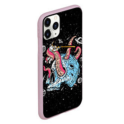 Чехол iPhone 11 Pro матовый A planet in the form of a skull - pop art, цвет: 3D-розовый — фото 2