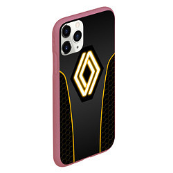 Чехол iPhone 11 Pro матовый Renault - неоновый желтый, цвет: 3D-малиновый — фото 2