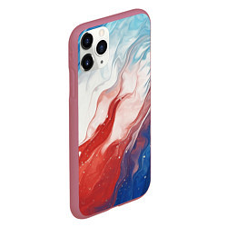 Чехол iPhone 11 Pro матовый Белый синий красный, цвет: 3D-малиновый — фото 2