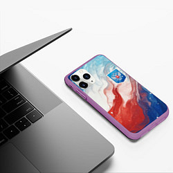 Чехол iPhone 11 Pro матовый Герб РФ, цвет: 3D-фиолетовый — фото 2