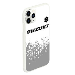 Чехол iPhone 11 Pro матовый Suzuki speed на светлом фоне со следами шин: симво, цвет: 3D-белый — фото 2
