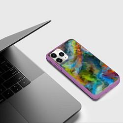 Чехол iPhone 11 Pro матовый Color pattern, цвет: 3D-фиолетовый — фото 2