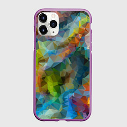 Чехол iPhone 11 Pro матовый Color pattern, цвет: 3D-фиолетовый