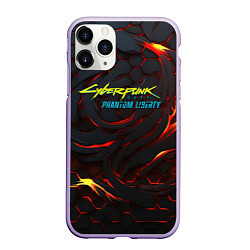 Чехол iPhone 11 Pro матовый Cyberpunk 2077 phantom liberty fire