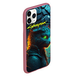 Чехол iPhone 11 Pro матовый Сyberpunk 2077 phantom liberty cat, цвет: 3D-малиновый — фото 2