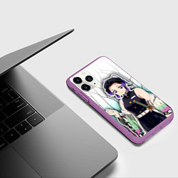 Чехол iPhone 11 Pro матовый Шинобу кочо - столп бабочки, цвет: 3D-фиолетовый — фото 2