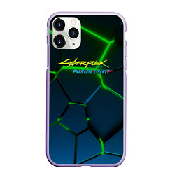 Чехол iPhone 11 Pro матовый Cyberpunk 2077 phantom liberty green neon