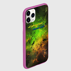 Чехол iPhone 11 Pro матовый Cyberpunk 2077 phantom liberty green, цвет: 3D-фиолетовый — фото 2