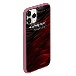 Чехол iPhone 11 Pro матовый Cyberpunk 2077 phantom liberty black red, цвет: 3D-малиновый — фото 2