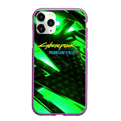 Чехол iPhone 11 Pro матовый Cyberpunk 2077 phantom liberty neon green, цвет: 3D-фиолетовый