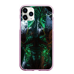 Чехол iPhone 11 Pro матовый Киберпанк торс, цвет: 3D-розовый