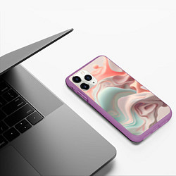 Чехол iPhone 11 Pro матовый Нюдовый всплеск, цвет: 3D-фиолетовый — фото 2