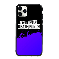 Чехол iPhone 11 Pro матовый Five Finger Death Punch purple grunge, цвет: 3D-черный