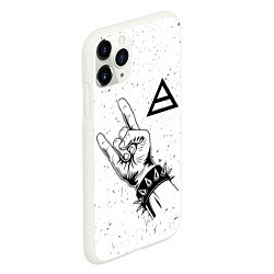 Чехол iPhone 11 Pro матовый Thirty Seconds to Mars и рок символ, цвет: 3D-белый — фото 2