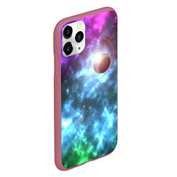 Чехол iPhone 11 Pro матовый Планета в космическом пространстве, цвет: 3D-малиновый — фото 2