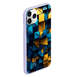 Чехол iPhone 11 Pro матовый Объёмная геометрия, цвет: 3D-светло-сиреневый — фото 2