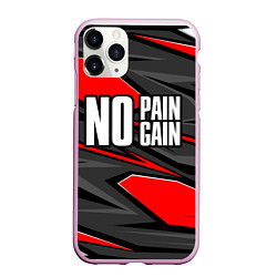 Чехол iPhone 11 Pro матовый No pain no gain - красный, цвет: 3D-розовый